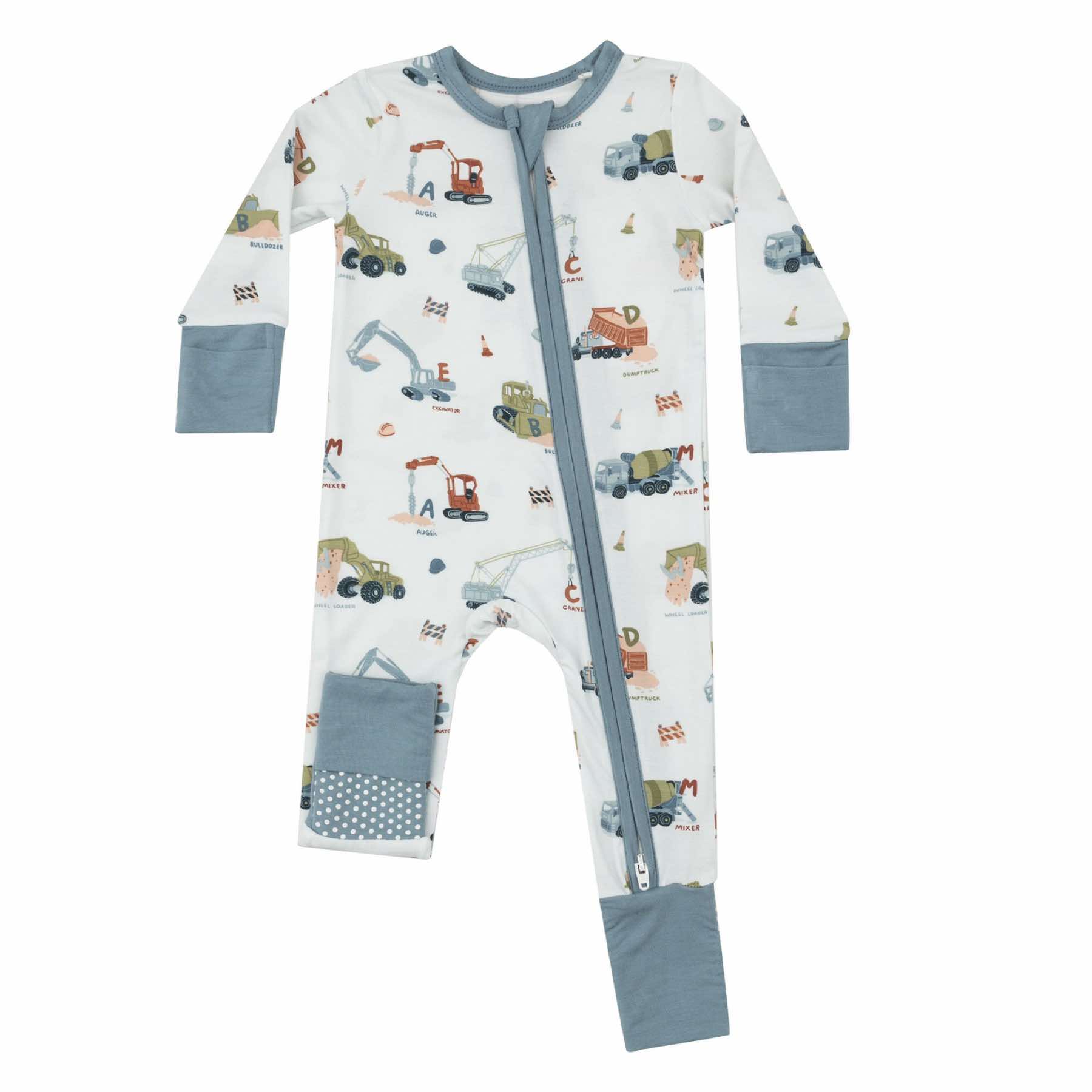 Angel Dear- Construction Alphabet 2 Way Zipper Romper