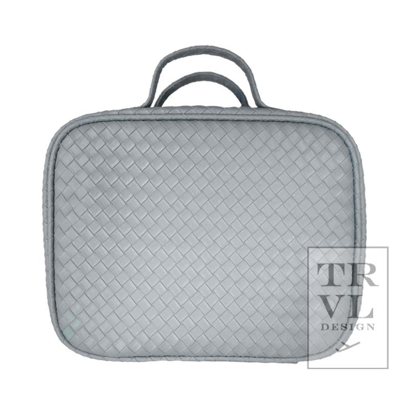 Trvl Design- Luxe Cosmetic Toiletry Case- Woven Blue