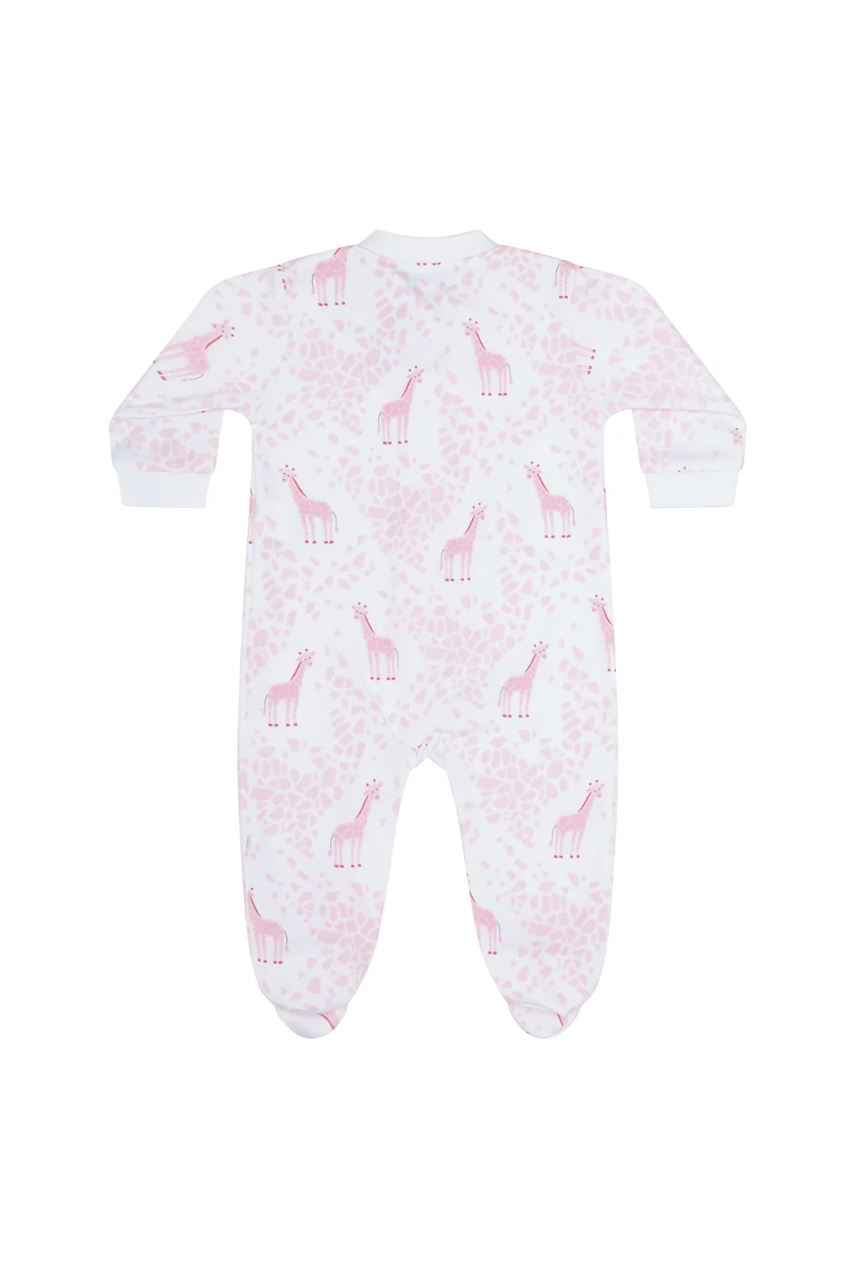 Nellapima- Pink Giraffe Print Zipper Footie Pink/Pink