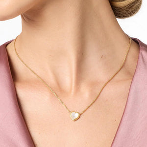 Julie Vos- Heart Delicate Necklace Peal-OS