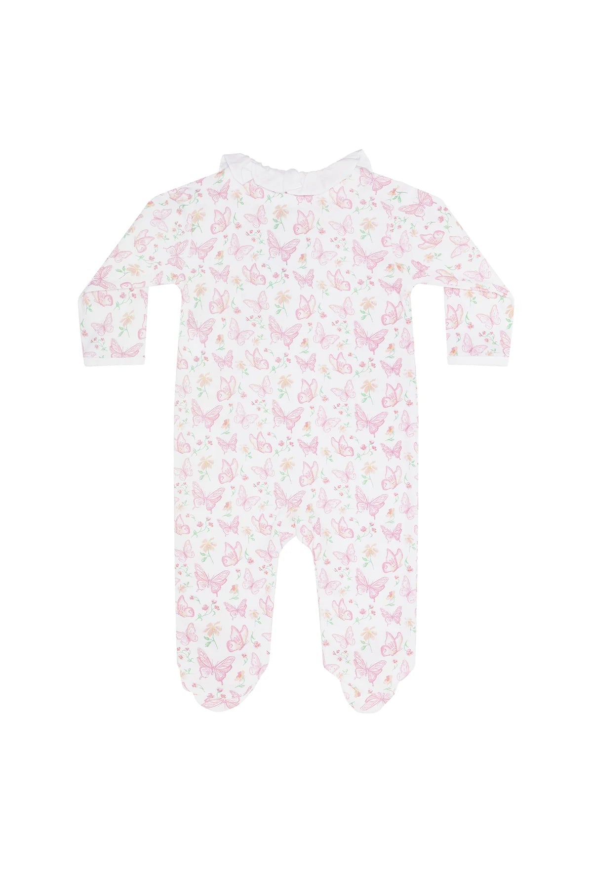 Nellapina-Butterflies Print Crossover Footies Pink/Pink