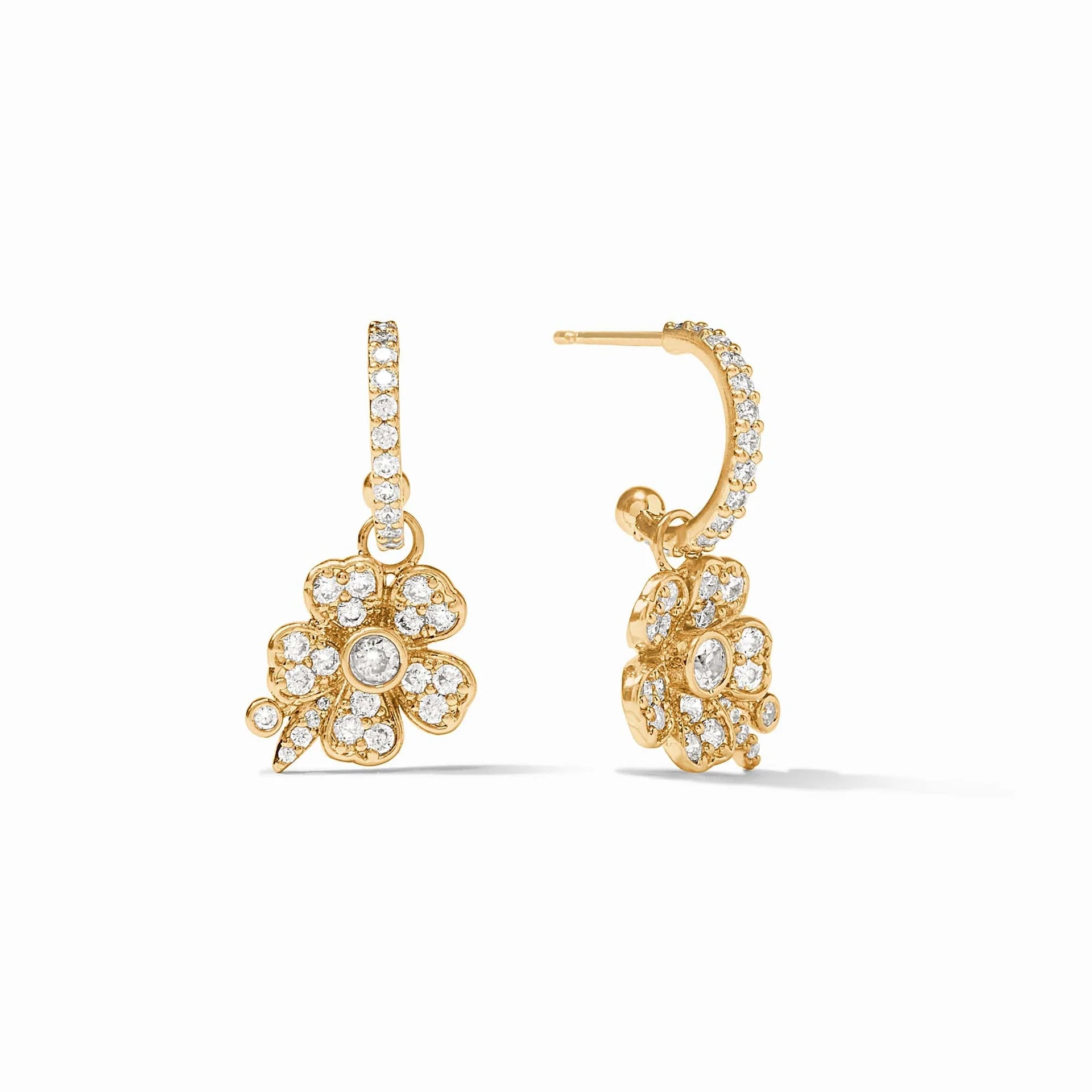 Julie Vos- Laurel Hoop & Charm Earring Cubic Zirconia-OS