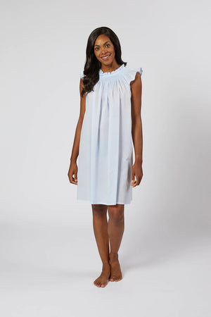 Lenora- Katy Cotton Nightgown- Blue