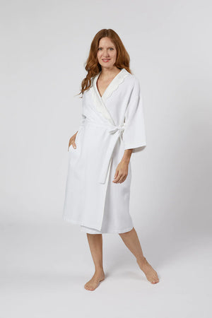 Lenora- Helen Cotton Robe- White