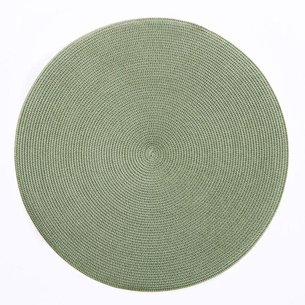 Deborah Rhodes- Green Tone Round Placemats- Moss