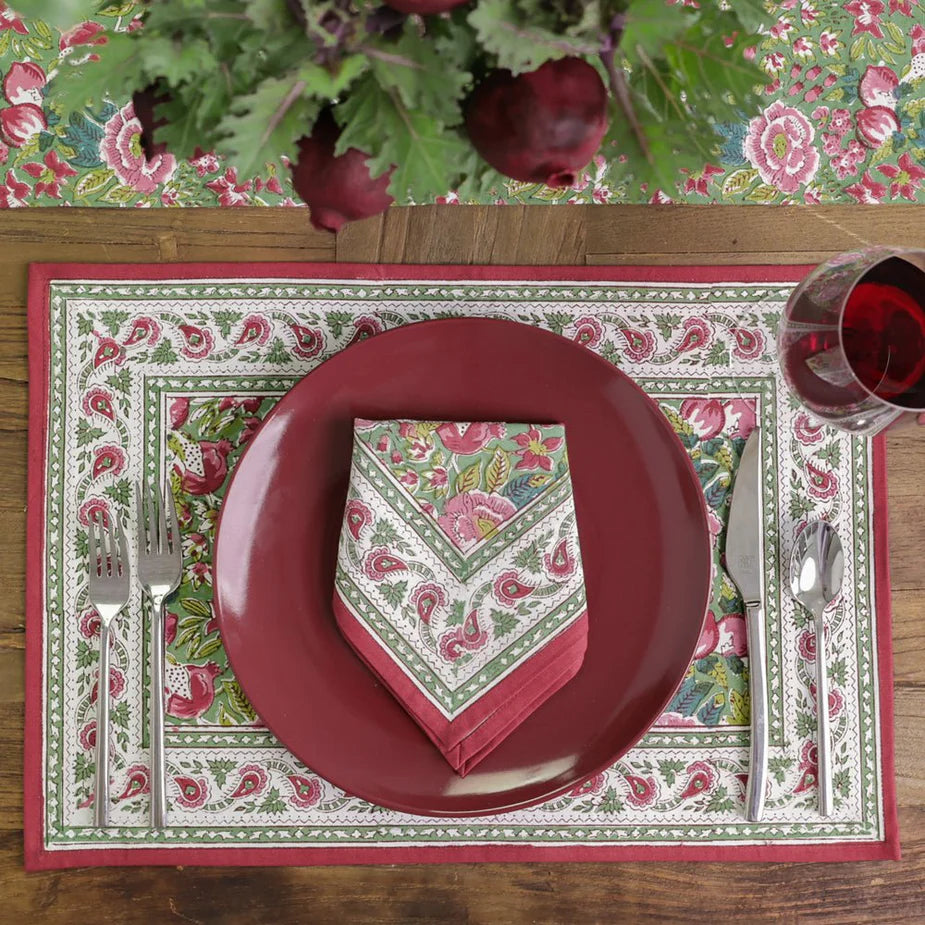 Pomegranate- Garden Wine & Rose Napkin