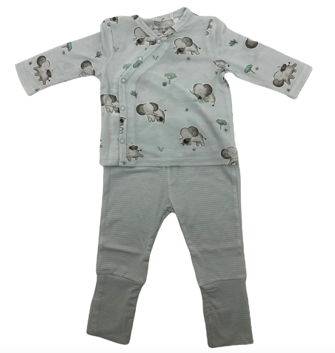 Angel Dear- Gray Elephants Blue TMH Set with Roll Over Cuff Pant