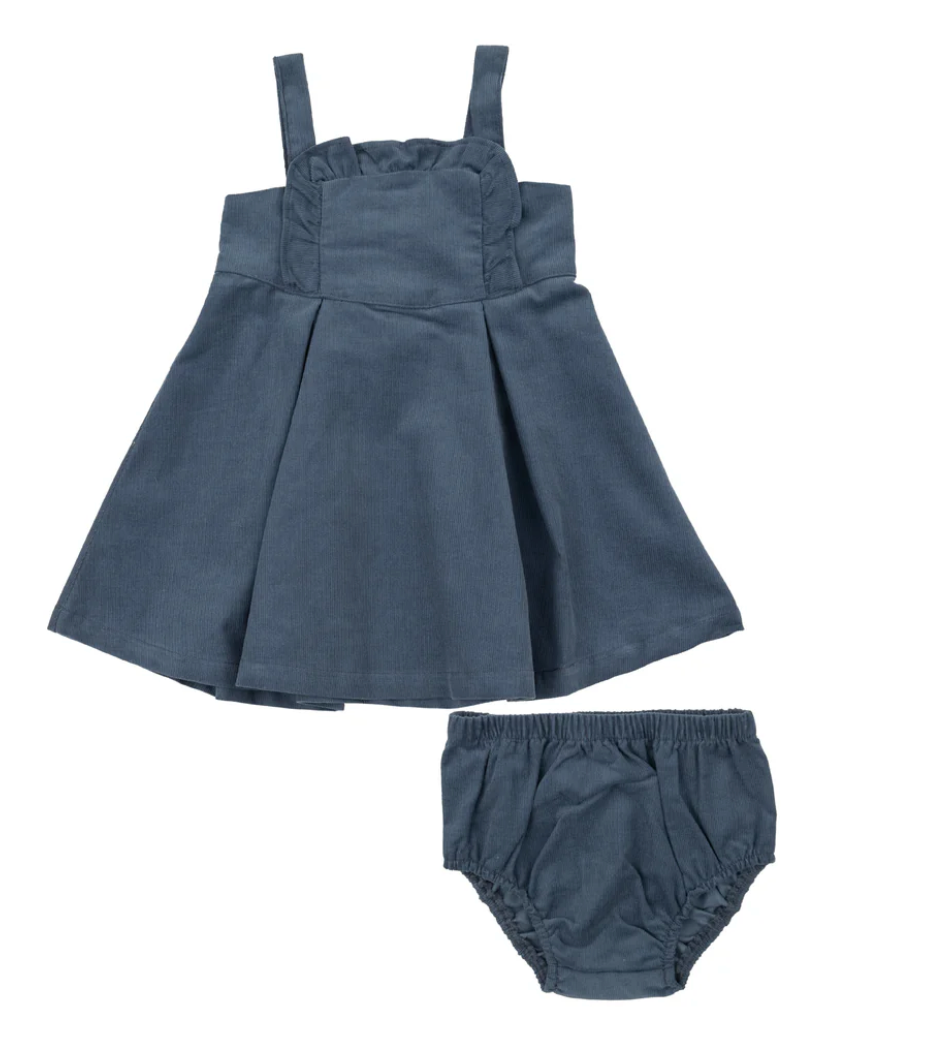 Angel Dear- Cord Navy Ruffle Jumper with DC