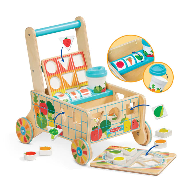 Melissa & Doug- Wooden Shape Sorting Grocery Cart