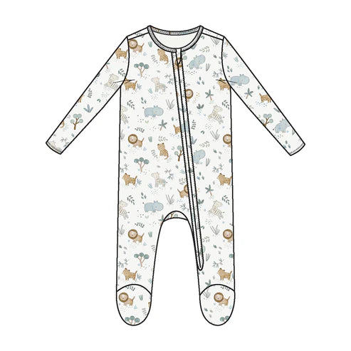 Angel Dear- Delicate Safari 2 Way Zipper Footie