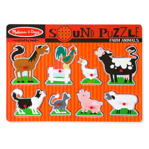 Melissa & Doug - Farm Animals Sound Puzzle - 8 Pieces