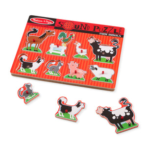 Melissa & Doug - Farm Animals Sound Puzzle - 8 Pieces