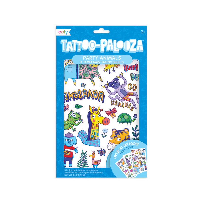 Ooly- Tattoo Palooza Temporary Tattoos- Party Animals