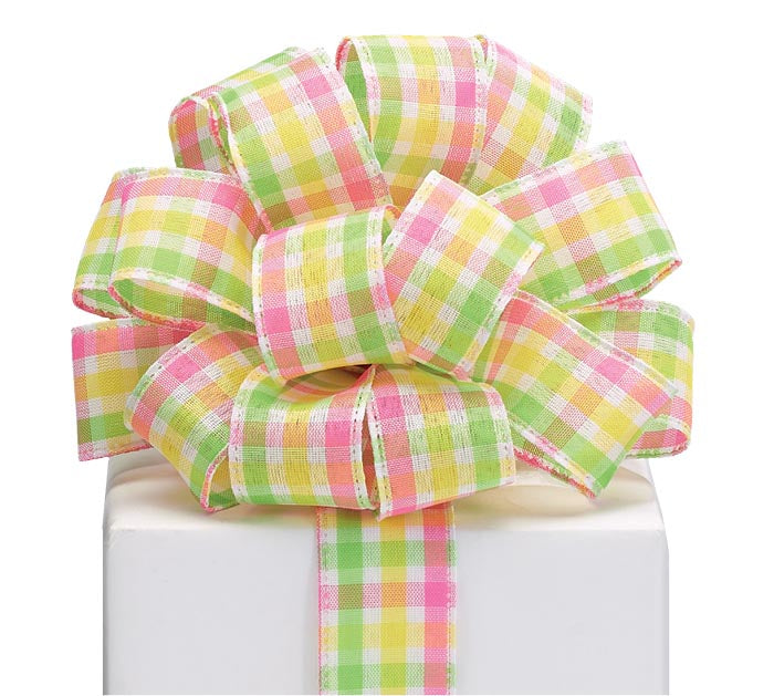 Burton + Burton- Ribbon Bright Plaid Pink/Yellow Green Tartan