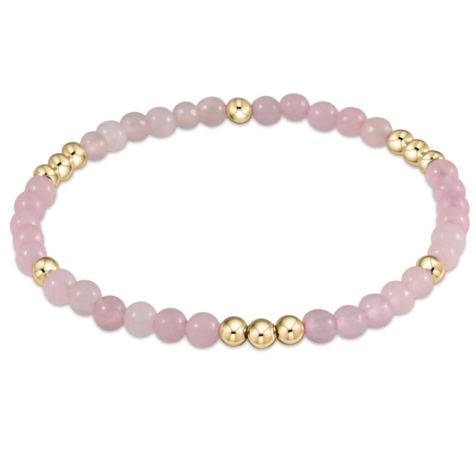 Worthy Pattern 4mm bead bracelet - rose quartz