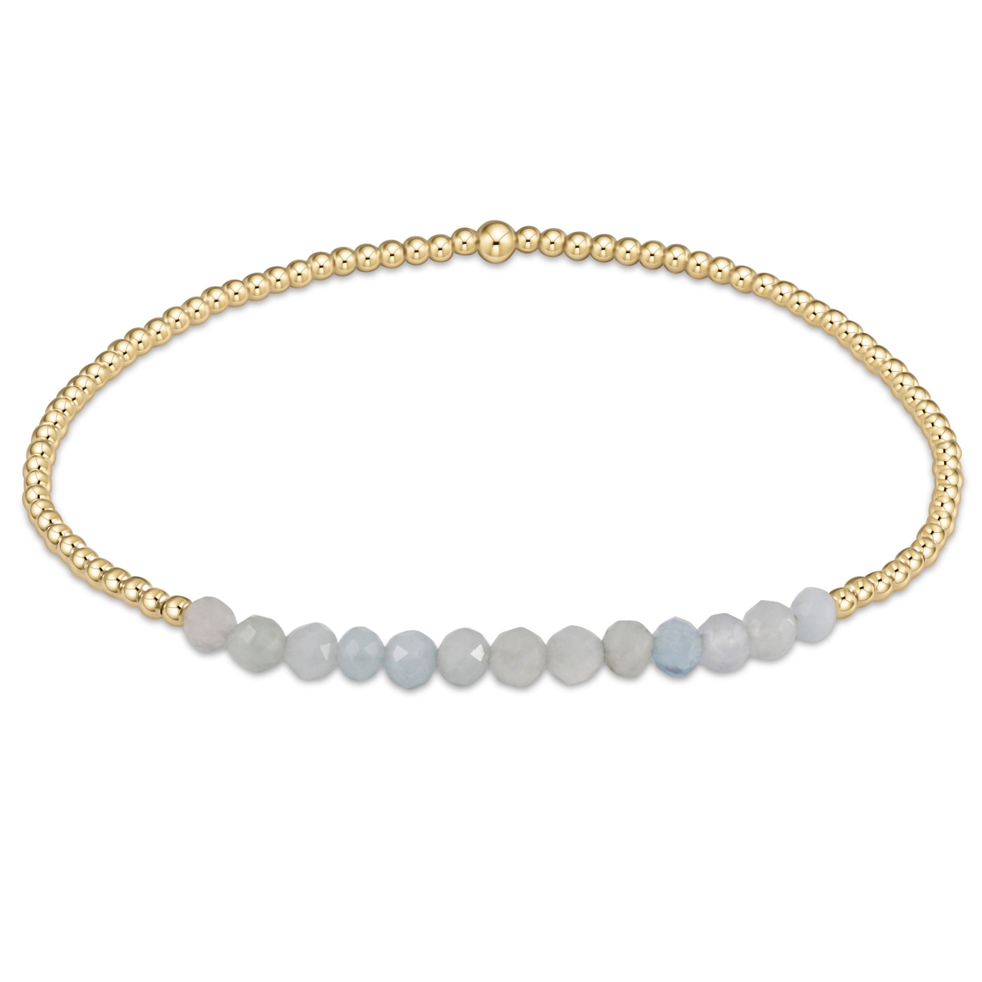 Enewton-Gold Bliss 2mm bead bracelet - aquamarine