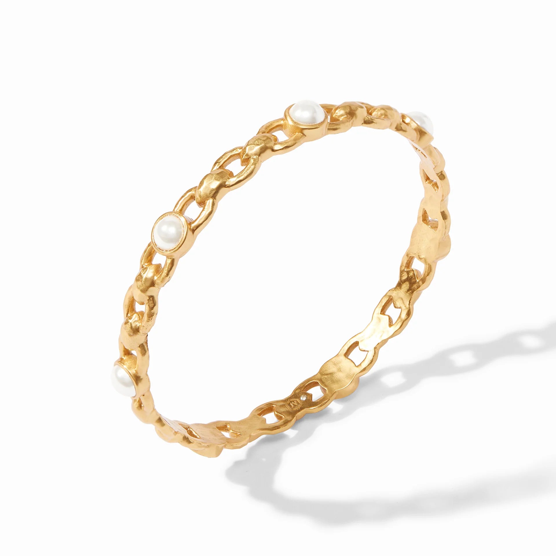 Julie Vos- Palermo Pearl Bangle Gold Pearl Medium