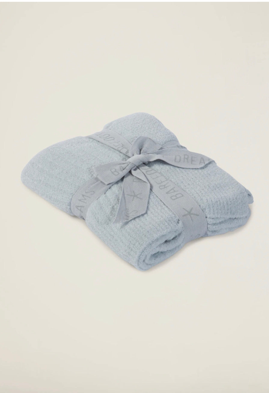  Barefoot Dreams CozyChic Ribbed Throw Slate Blue One