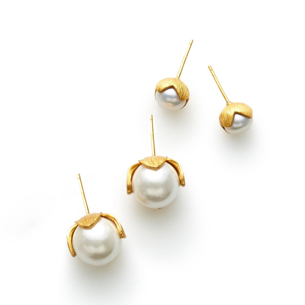 Julie Vos - Penelope Stud Gold Pearl Small