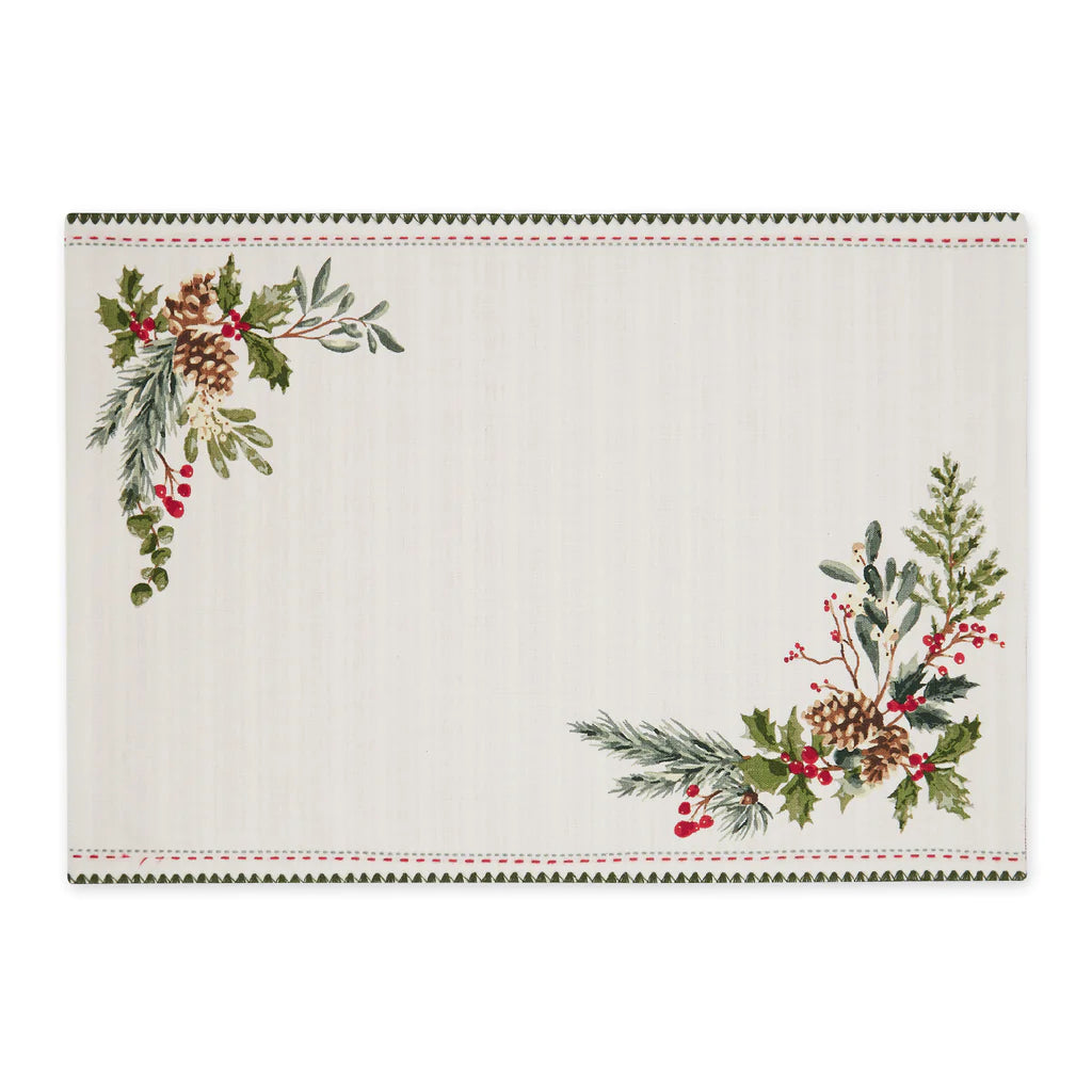 Design Imports- Boughs of Holly Printed Placemat